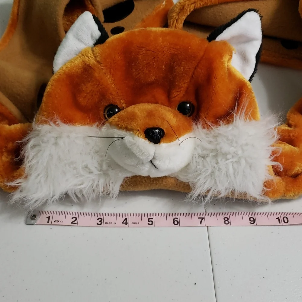 FOX head, ears, hands warm beanie